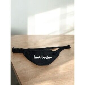 Vtg 90's Foot Locker Fanny Pack Belt Bag Black Nylon